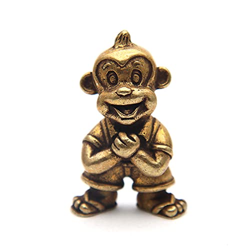 Statue en laiton Feng Shui et figurines de singe miniatures pour ornement
