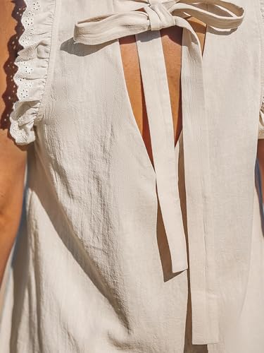 CUPSHE Women Swimsuit Cover Up Ruffle Sleeve Beach Dress V Neck Bathing Suit Coverups for Beach Swimwear3