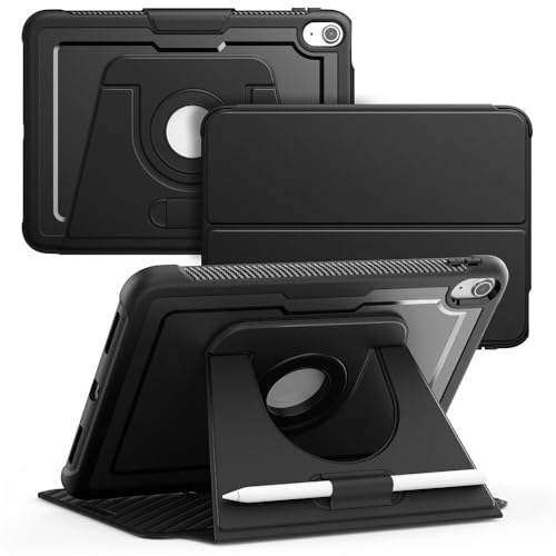 Étui iPad mini 6 en cuir noir avec coque silicone rigide protection intégrale