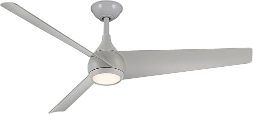 Minka Aire F678L-GRY - Ventilador de techo giratorio de 52 pulgadas con luces LED y control remoto, color gris