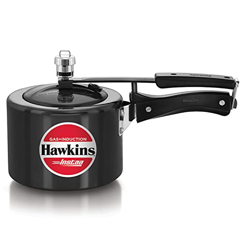 HAWKINS 2 Litre Instaa Pressure Cooker, Induction Inner Lid Cooker, Tall Body Hard Anodised Cooker, Best Black Cooker, Black (IIH2T)