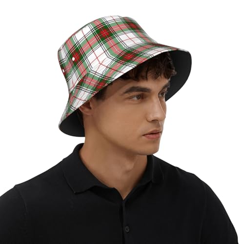 Sombrero tipo bucket unisex estilo tartán a cuadros miniatura 6