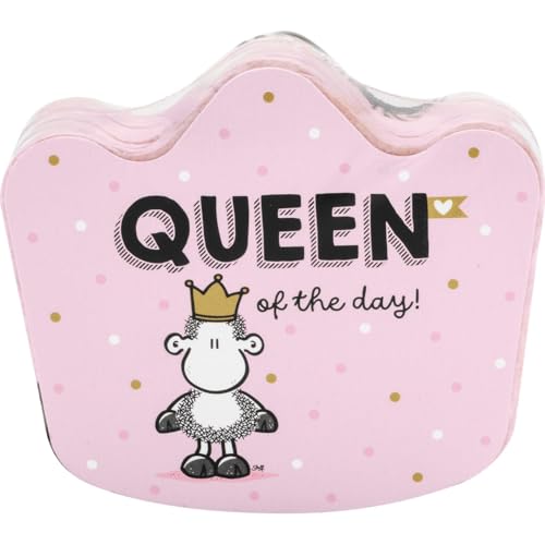 Sheepworld Zauberhandtuch Queen of The Day | kleines Handtuch, Magic Towel, Gästehandtuch, in Form gepresst, 30 cmx 30 cm, Baumwolle | Geschenk | 74722