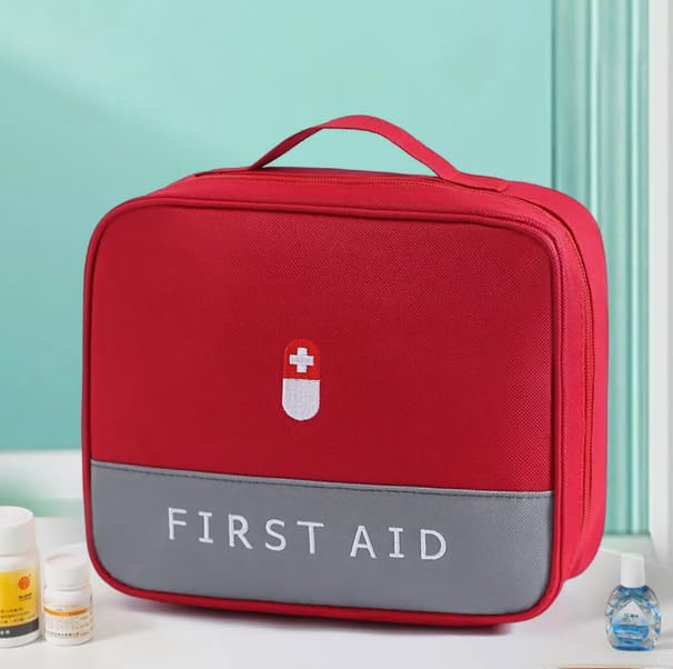 Divik Medicine Pouch First Aid Kit Storage Pouch First Aid Organizer Bag Medicine Organizer Pouch Bag (Empty) (1Pcs) 1