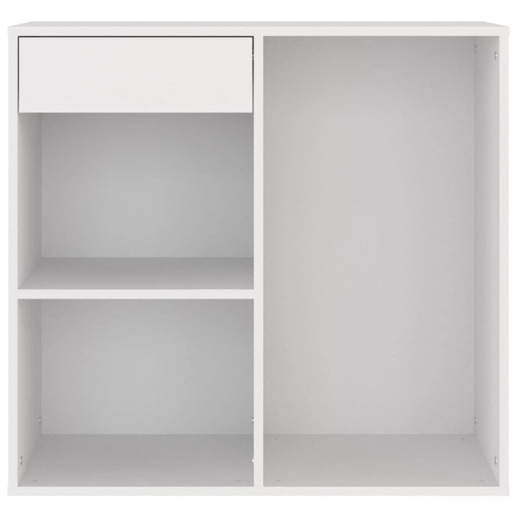 Szafka na kosmetyki, biała, 80 x 40 x 75 cm, wykonana z materiału drewnopochodnego, z szufladą i przegródkami do przechowywania i porządku