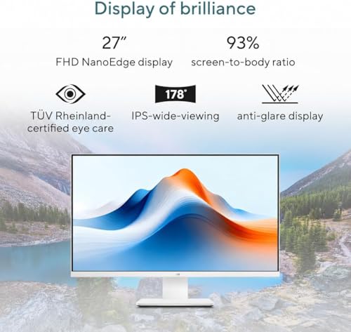 Image of ASUS 27 Inch Touchscreen All-in-One PC, AMD Ryzen AI 5 330 (50 Tops, Up to 5.0 GHz), 16 GB 5600MHz DDR5, 1 TB SSD, IPS LCD Anti-Glare Display, AMD Radeon 840M, Wi-Fi 6, Copilot Key, Windows 11 Pro