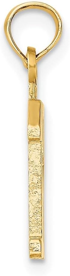 14K Gold Polished Number Initial Pendant - Image 5