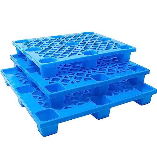 Palés de envío resistentes, almohadillas de rejilla más gruesas y ligeras, 1100 x 1100 mm, color azul, estabilidad mejorada para un transporte y almacenamiento seguros, ideal para logística y
