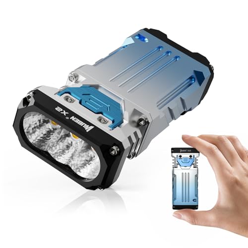 WUBEN X2 Mini Torch LED Super Bright 2500 Lumen Pocket Torches, Small Powerful EDC Torch with 6 Light Modes, Type-C Rechargeable Hand Flashlight for Camping, Dog Walking, Emergency (Blue) (X2-B)
