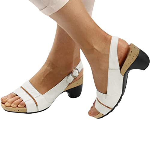 Comfy Orthotic Sandals, Sandals Women Low Heels, Women's Breathable Sandals Open-Toe, Orthopedic Sandals for Women