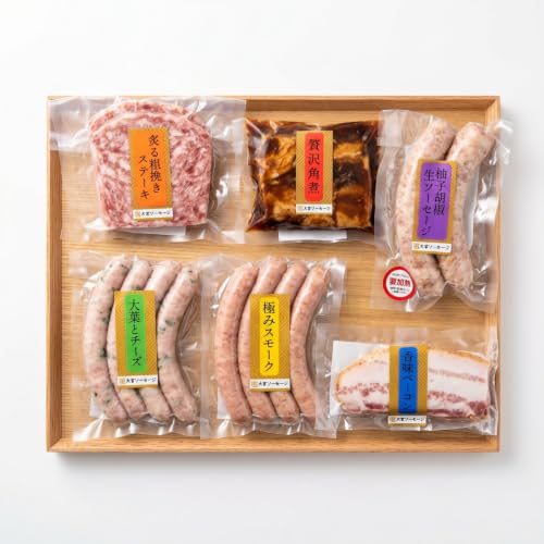 大宮ソーセージ 肉惣菜 6種 詰め合わせセット [11100-2593] ベーコン 角煮 ステーキ 詰め合わせ セット 豚肉 肉 加工品 おかず 惣菜 おつまみ 冷凍 ギフト 贈り物 燻製 柚子胡椒 チーズ 粗挽き 埼玉県 さいたま市
