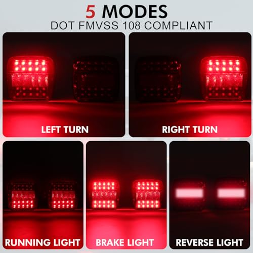 QCLTY Wireless Trailer Lights Magnetic, Rechargeable Wireless tail Lights for Trailer, IP67 Waterproof LED Towing Lamps Kit, Cordless tow Lamps for Trucks, RV, Boat, Camper by QCLTY - Image 5