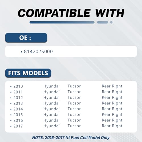 Image of KELOKE Door Latch Lock Actuator Compatible with Hyundai Tucson 2010 2012 2013 2014 2015, Fuel Cell 2016 2017. 2016-2017 fit Fuel Cell Model Only, Rear Right Passenger Side, Replace# 81420-2S000