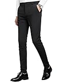 MAGE MALE Men's Skinny Stretch Dress Pants Slim Fit Suit Pants Black