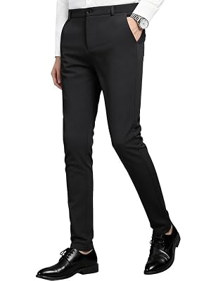 MAGE MALE Mens Skinny Stretch Dress Pants Slim Fit Suit Pants