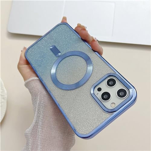 Coque iPhone transparente pailletée bleu clair idéale pour sublimer votre mobile au quotidien