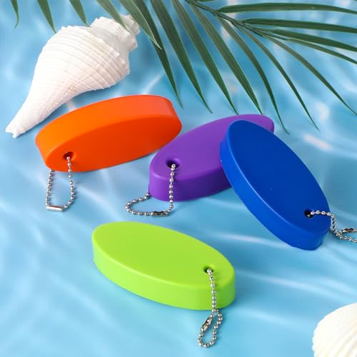 Image of Floating Keychain for Boat Keys, 4 Pack Waterproof Bright Color Key Rings Pendant for Fishing Surfing Sailing Kayak