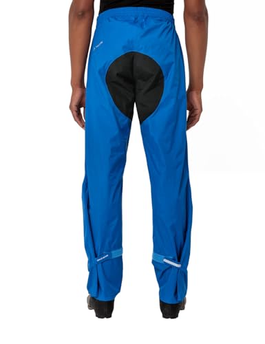 VAUDE Regenhose Herren Drop Pants lI, wasserdichte Outdoorhose für Fahrrad, leichte Überhose, atmungsaktive Fahrradhose, schnell überziehbar - Signal Blue Uni, XL