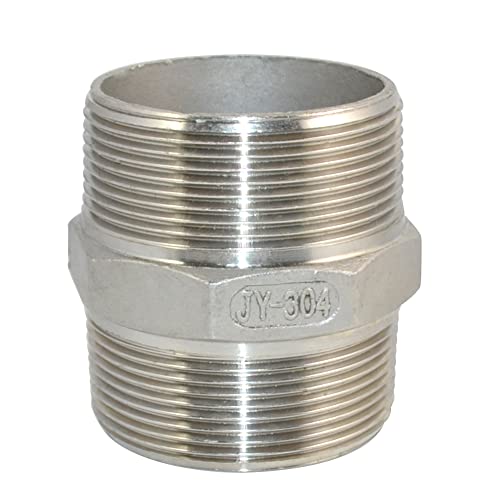 Image of DAN SPEED Hex Nipple 2 inch Male x 2 inch Male 304 Stainless Steel threaded Pipe Fitting NPT (2 inch)