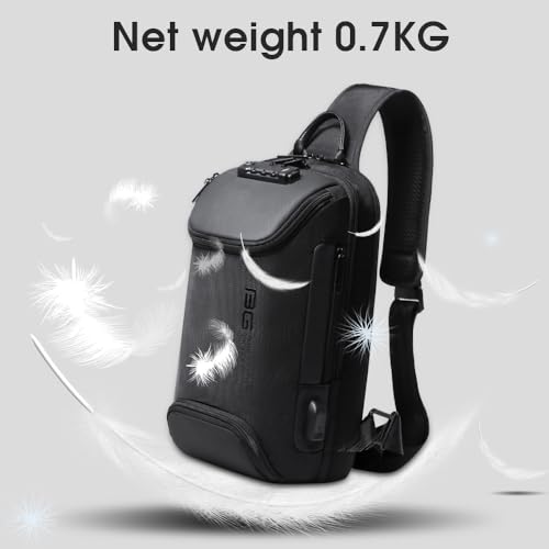 Image of BANGE Sling Backpack with Lock, Anti Theft Crossbody Shoulder Bag for Men Women, Waterproof Small Daypack with USB Charging Port for Outdoor Sports
