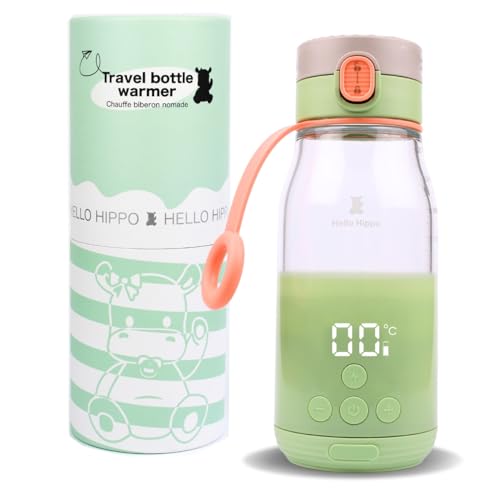 Scaldabiberon Nomade 300 ml – Senza Fili, Batteria Ricaricabile USB, Auto – Temperatura Regolabile 37-50°C con Mantenimento del Calore – Graduazione 30 ml – Ideale per Latte e Acqua in Viaggio