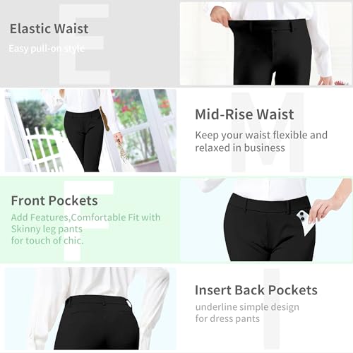 Davena Women's Dressy Capris Dress Pants Business Casual Slim Fit Lightweight Office4