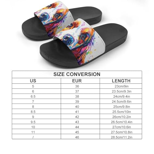 Colourful Painting of Cocker Spaniel PVC Slippers Sandals for Women Men Open Toe Soft Cushioned Non-Slip Sandal for Indoor Outdoor2