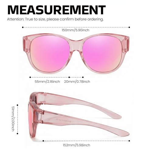 Image of Xfeel Polarized Over Glasses Sunglasses for Women Fitover Sun Glasses | Sunglasses that Fit Over Glasses, UV400 Protection, Outdoor Driving Shades, Over Reading /Prescription Glasses Sunglasses