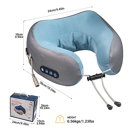 Eezee Neck Pillow Massager Travel Neck Pillow Massager With Heat Cervical Support Neck Pillow Airplane Office Driving, 9.5X10.2X3.9 #TOP1