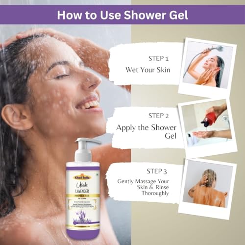 Image of Khadi Utkrisht Lavender Body Wash with Natural Lavender Extract | Deep Cleansing & Long Lasting Freshness | Moisturizing Shower Gel for Soft, Smooth & Nourished Skin | Suitable for Men & Women - 300ML