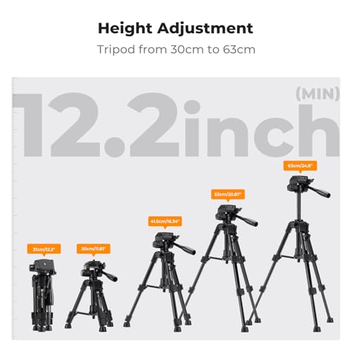 Image of K&F CONCEPT 25 inch Mini Desk Tripod for Camera Video | Portable Aluminum Tripod for DSLR Cameras Phone, Lightweight Video Tripod for Travel. with Remote Max load 8.8 lbs. S223A0