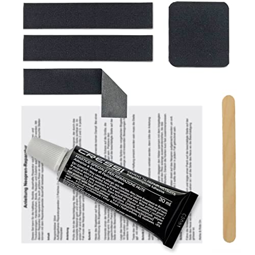 Buster Surfboards Neopren Reparatur Set. Neoprenanzug reparieren mit Reparaturkleber im Set mit Hot Melt Patches/Heißschmelzkleber Flicken