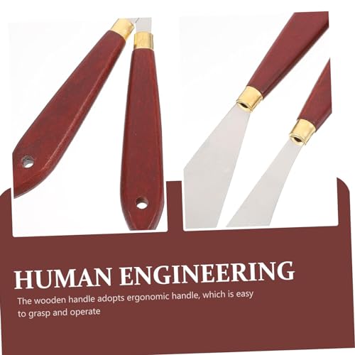 SURALIN 4PCS Malmesser-Set, Mal-Mischschaber, Edelstahl-Palettenmesser, Malkunstschaber mit Holzgriff,Kunstmalmesser-Werkzeug für Ölmalerei, Leinwand, Acrylmalerei