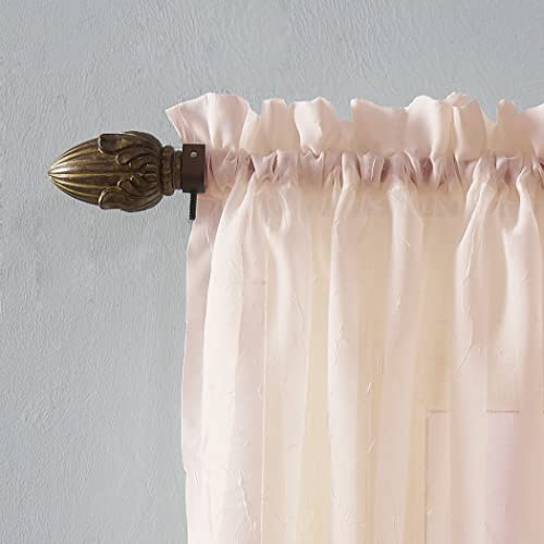 No. 918 Erica Crushed Sheer Voile Rod Pocket Curtain Panel, 51" X 84", Whisper Pink #TOP1