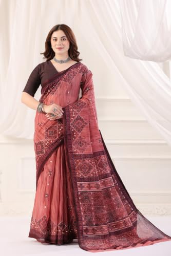 Image of TAMAIRA FASHION Mulmul Pure Cotton Saree For Woman |Office Wear Daily Wear Sarees For Women Without Blouse Piece(Available in 10 Colours)