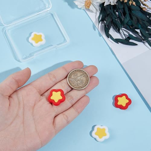 Image of GORGECRAFT 4PCS 2 Colors Star Thumb Grips Cute Silicone Joystick Caps Analog Joy Con Stick Protective Button Cover Compatible with Switch OLED Lite Console Accessories for Gamepad NS