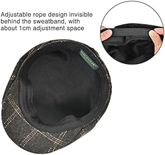 Mens Newsboy Cap High Woolen Tweed Gatsby Hat Ivy Cabbie Flat Golf Cap for Fathers Women Unisex