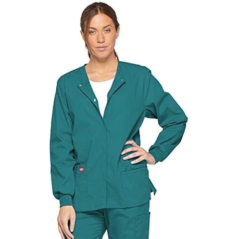 Dickies EDS Snap Front Scrub Jacket, Teal Blue Cover