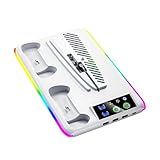 [koulaya]PS5冷却ファン内蔵 縦置きマルチスタンド プロ/ス/標準版対応 急速充電×2台同時 RGB光量調節可能 過熱防止機構 USB給電ポート3基 省設計 長時間プレイ対応 放熱対策強化版