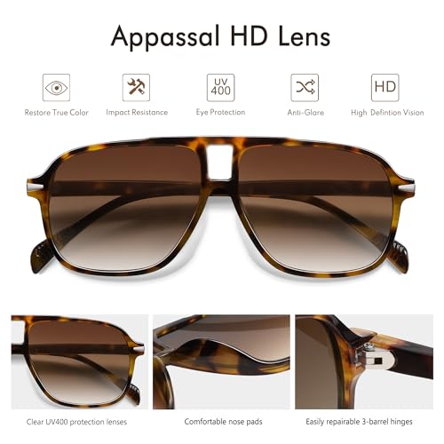 Retro Aviator Sunglasses Womens Men Vintage Double Bridge Square Sun Glasses AP37224