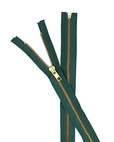 20" Medium Weight Jacket Zipper Ykk #5 Brass ~ Separating ~ 530 Dark Green (1 Zipper/Pack) #TOP3
