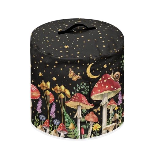Image of 3-Quart Air Fryer Cover - Mushroom Butterfly Design | Portable Washable Dust Protector with Handle and Storage Pocket Lightweight | Fits Instant Pot, Crock Pot
