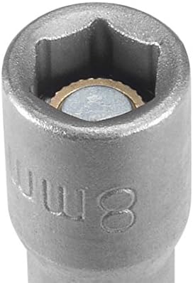 sourcingmap 3 Pcs 1/4" Quick-Change Hex Shank 8mm Magnetic Nut Setter Driver Drill Bit, 150mm Length, Metric