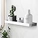 Homease Duschregal Ohne Bohren Badezimmerablagen Organizer Selbstklebende Duschablage, Wandregal badezimmerablagen, Aluminium & Hartglas Regale Duschkorb für Bad Küche Balkon Silber 25cm