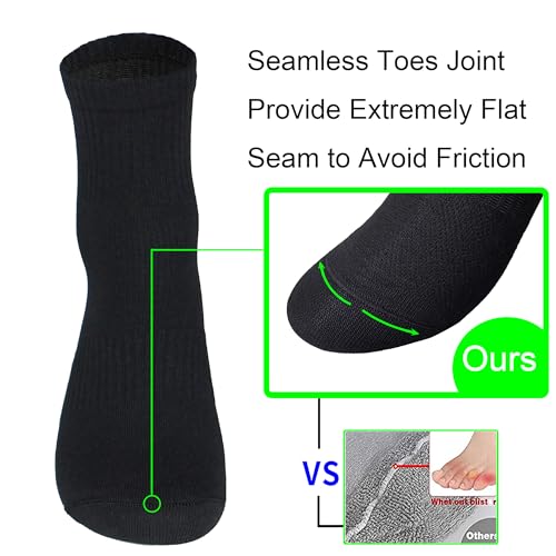 Womens Anti Odor Blister Resistant Seamless Cotton Moisture Wicking Sports Ankle Dress Socks, Size 6-104