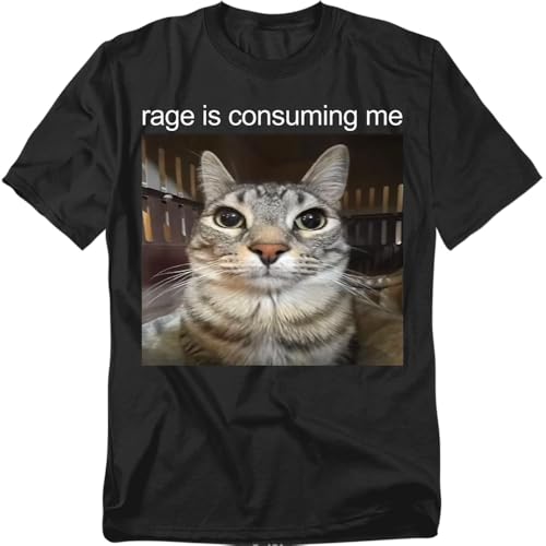 Popfunk Funny Meme Rage is Consuming Me Unisex Adult T Shirt Black Large