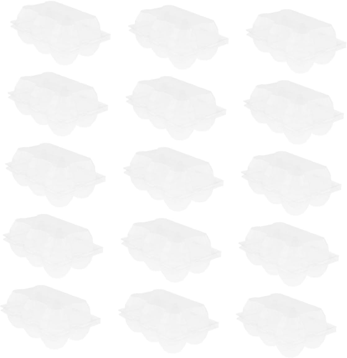 CHILDWEET 15pcs Clear Egg Carton for Goose Eggs Refrigerator Holder Portable Storage Box for for Home Commercial Use