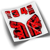 Adesivi di qualità extra Rif:VP411 Adesivi compatibili con forcella FOX 34 2020,2021 KASHIMA MTB, adesivi, adesivi per mountain bike. (ROSSO FLUORE)