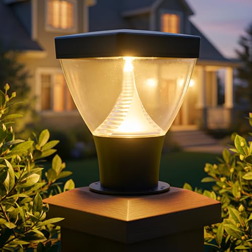 Image of Gigawatts GWMWW-01 Outdoor Gate Light - 20W Integrated Light 101% Rust & Waterproof Polycarbonate, ABS, PP Pillar Lamp Base Mount Black Exterior Fixture for Garden, Boundary & Home Entrance