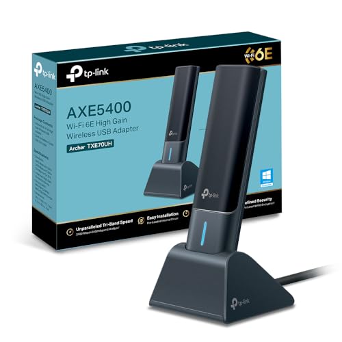 TP-Link Archer TXE70UH Clé USB Wi-FI 6E AXE5400 Tri-Bande, USB 3.0, Antennes Haut Gain, Ultra Faible Latence, WPA3, Compatible PC Windows 11/10